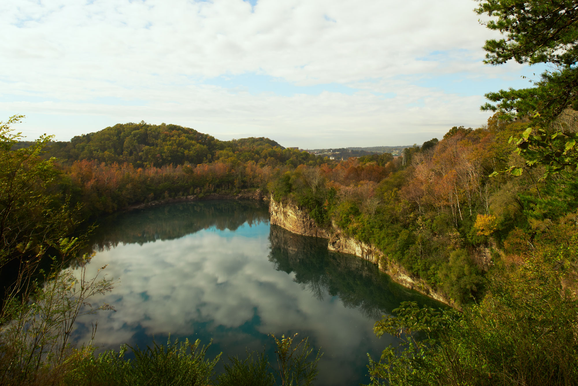 A view overlooking the quarry lake.