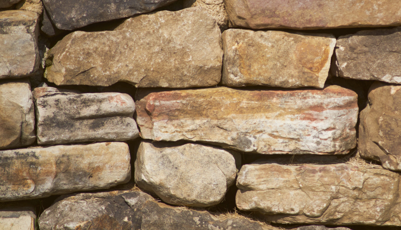 A detail photo of the large stones that make up the fort's walls.