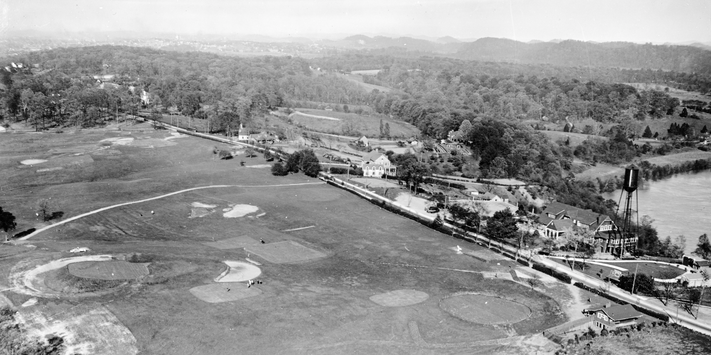 A historic aerial photograph of the Eugenia Williams House property.